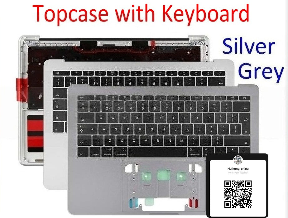 Silver Grey for Macbook Pro Retina 13" A1706 A1708 15" A1707 Topcase with Keyboard Touchbar US UK French German Spanish Danish Macbook repair parts