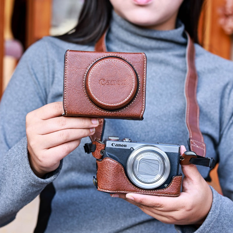 Suitable for Canon G7X3 Protective Case G7X2 Camera Case G11 G12G15/16 G1X2 Leather Case Camera Case Digital camera accessories