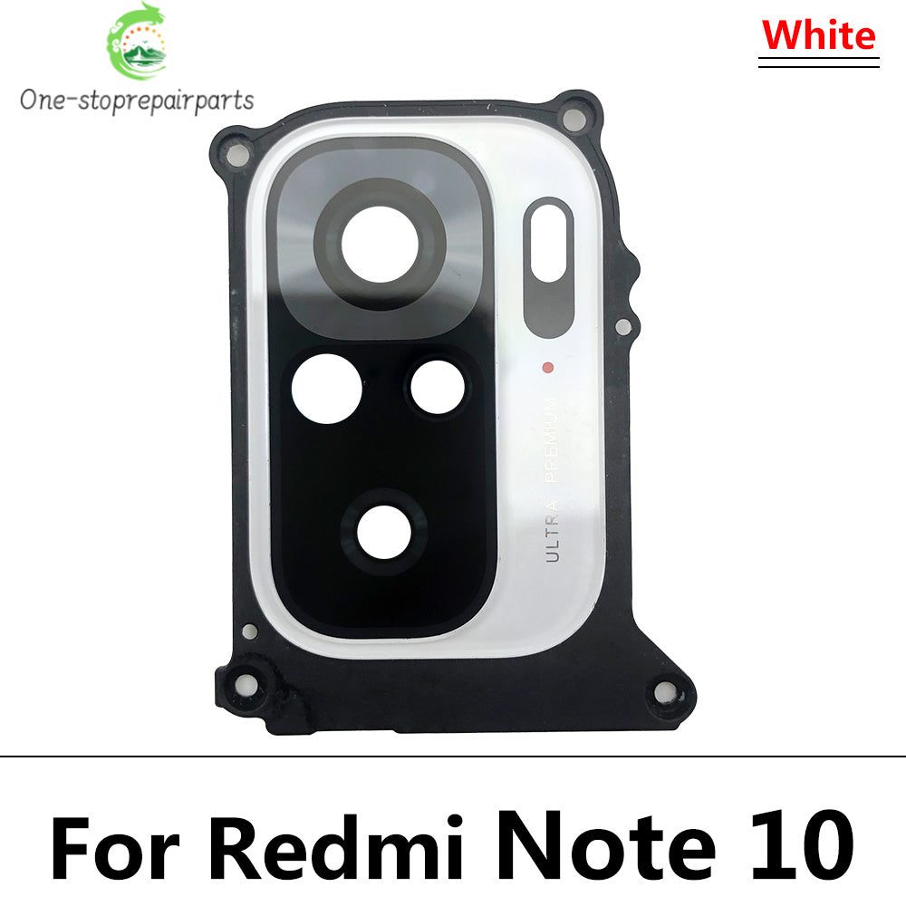 New Back Rear Camera Glass Lens With Circle Cover Frame For Redmi Note 10 Note10 Pro 10S With Adhensive Redmi phone repair parts