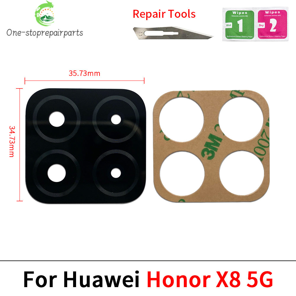 100Pcs, Back Rear Camera Glass Lens With Adhesive For Huawei Honor X5 X6 X6s X6A X6B X7 X7A X7B X8 X8A X8B X9 X9A X9B 4G 5G Huawei phone repair parts