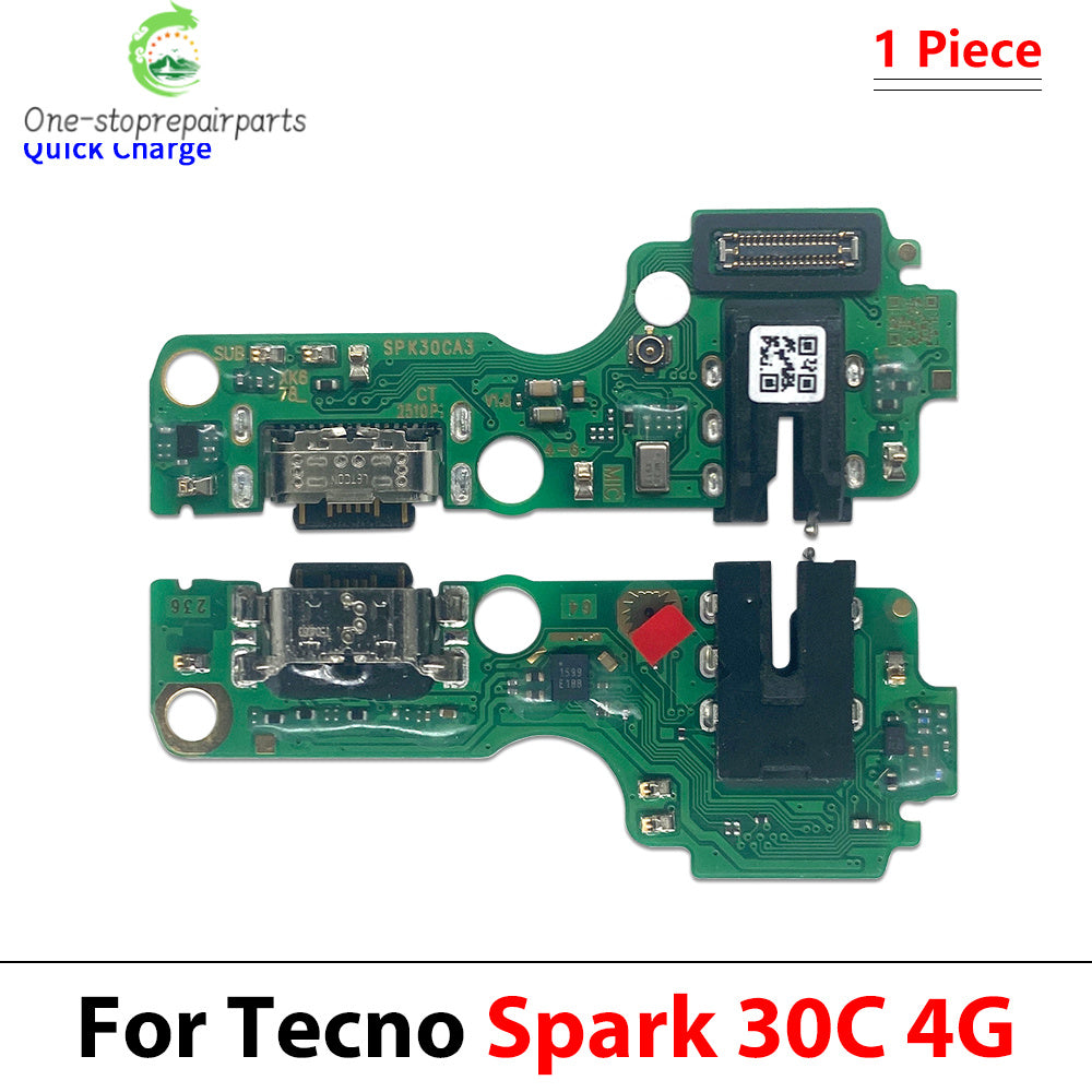 USB Charger Dock Connector Charging Port Microphone Flex Cable For Tecno Spark 10 10C 20 20C 30 30C 40 40C Pro Plus 4G 5G Tecno phone repair parts