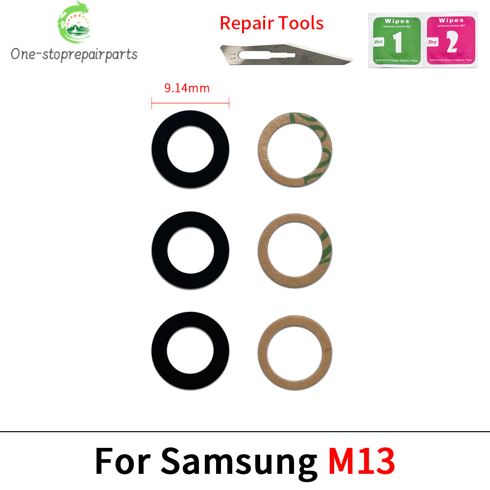 Rear Back Camera Glass Lens With Sticker For Samsung M02 M02s M11 M12 M13 M14 M23 M32 M42 M52 M33 M53 M54 4G 5G Samsung phone repair parts