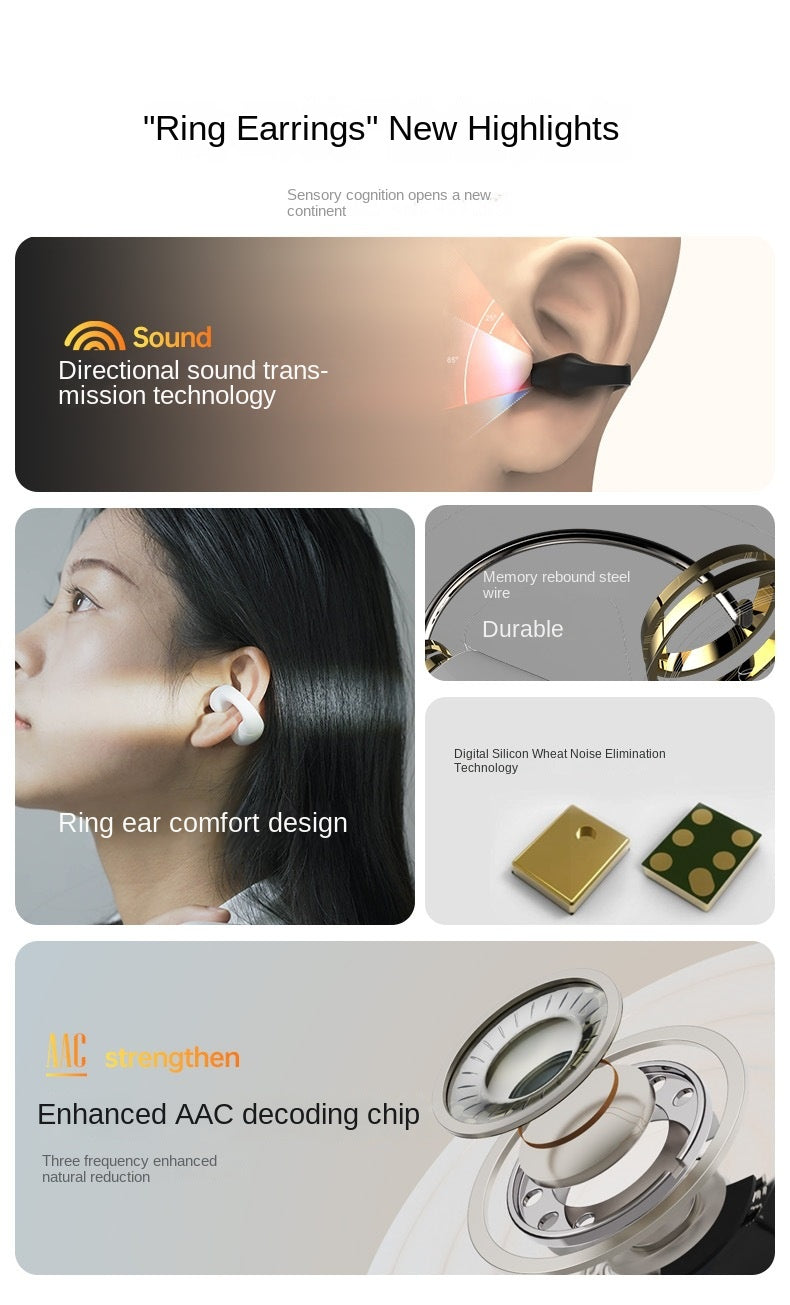 Accessories S03 directional sound transmission soft silicone ear clip Bluetooth headset, super good sound quality and long battery life