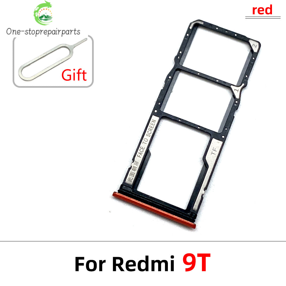 10Pcs/Lot, SIM Card Tray Slot Holder For Xiaomi Redmi 9 9A 9C 9T Replacement Parts Black Blue Green Yellow Orange  Xiaomi  Xiao mi phone repair parts