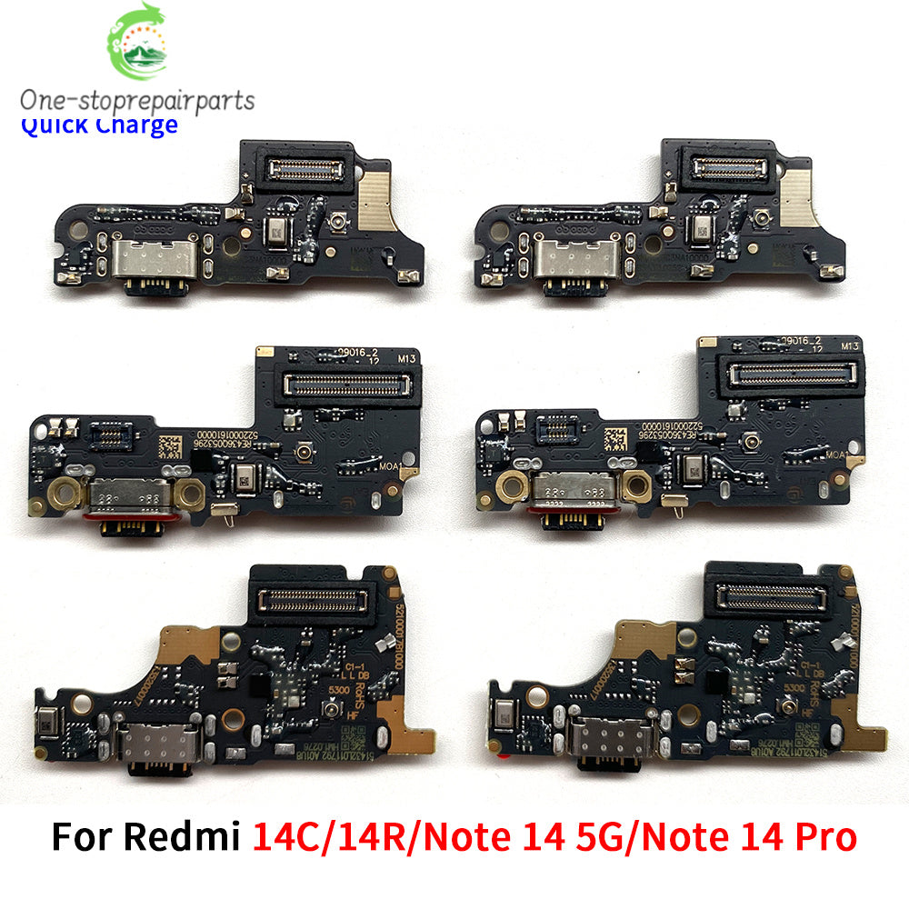 USB Charging Port Board Flex Cable Connector For Xiaomi Redmi Note 14 Pro Plus 4G 5G / Redmi 14C 14R Microphone Module Xiaomi  Xiao mi phone repair parts