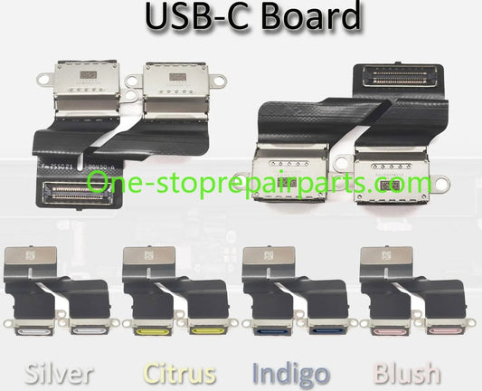 Laptop A3404 USB-C Type C Charging Port DC Jack Connector w/ Flex Cable for Macbook Neo 13" A18 Pro Silver Citrus Indigo Blush Macbook repair parts