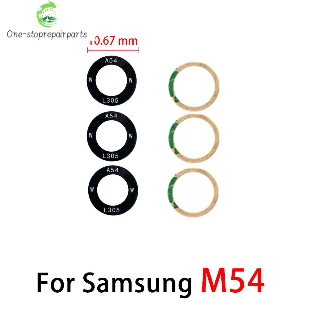 Rear Back Camera Glass Lens With Sticker For Samsung M02 M02s M11 M12 M13 M14 M23 M32 M42 M52 M33 M53 M54 4G 5G Samsung phone repair parts