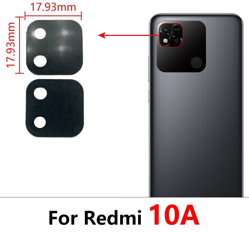 100Pcs, Back Rear Camera Glass Lens For Xiaomi Redmi 6 6A 7 7A 8 8A 9 9A 9C 9T 10 10A 10C 12 12C 13 13C 4G 5G Camera Glass Lens Xiaomi  Xiao mi phone repair parts