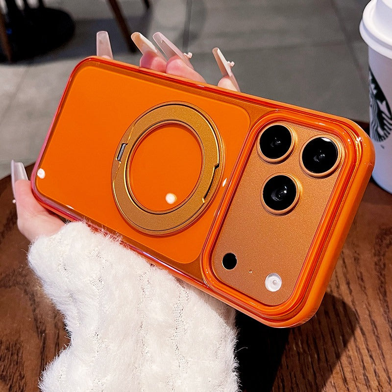 Transparent jelly holder For iPhone 18promax mobile phone case New iPhone17 women's large hole frame dopamine anti-drop protective case 16pro simple niche case Phone Accessories