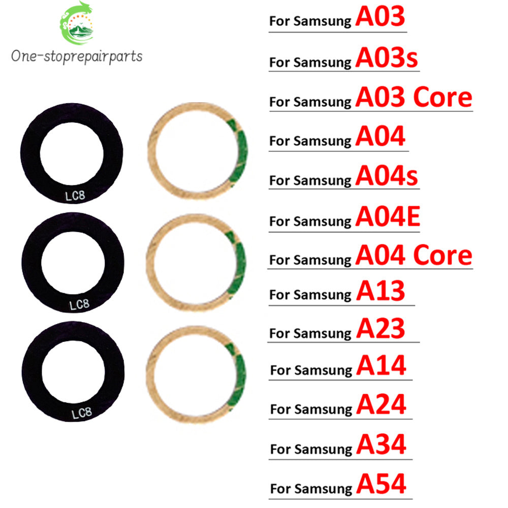 Rear Back Camera Glass Lens For Samsung  A03 A03s A04 Core A04s A04E A14 A24 A34 A54 A13 A23 4G 5G With Ahesive Samsung phone repair parts