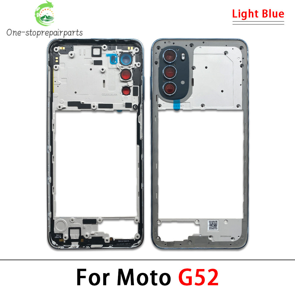 10Pcs， For Motorola For Moto G22 G42 G52 G82 G84 Middle Housing Cover Frame Bezel with Lens Glass Frame Parts Motorola phone repair parts