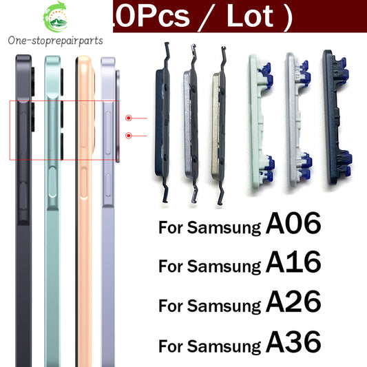 10Pcs, Power Button Volume Side Button For Samsung A06 A16 A26 A36 4G 5G Replacement Parts Samsung phone repair parts