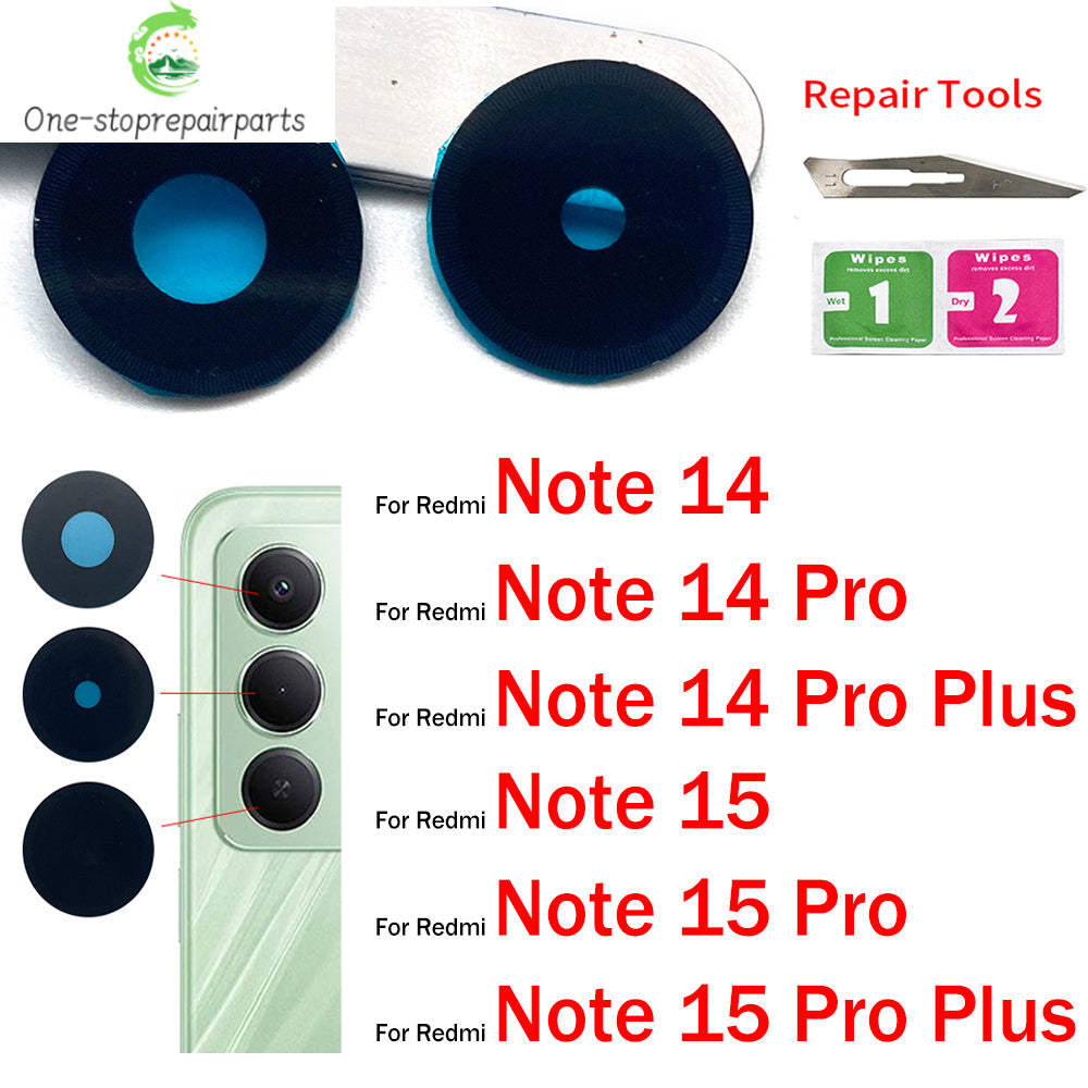 Rear Back Camera Glass Lens For Xiaomi Redmi Note 14 15 Pro Plus 4G 5G With Adhesive Sticker  Xiaomi  Xiao mi phone repair parts
