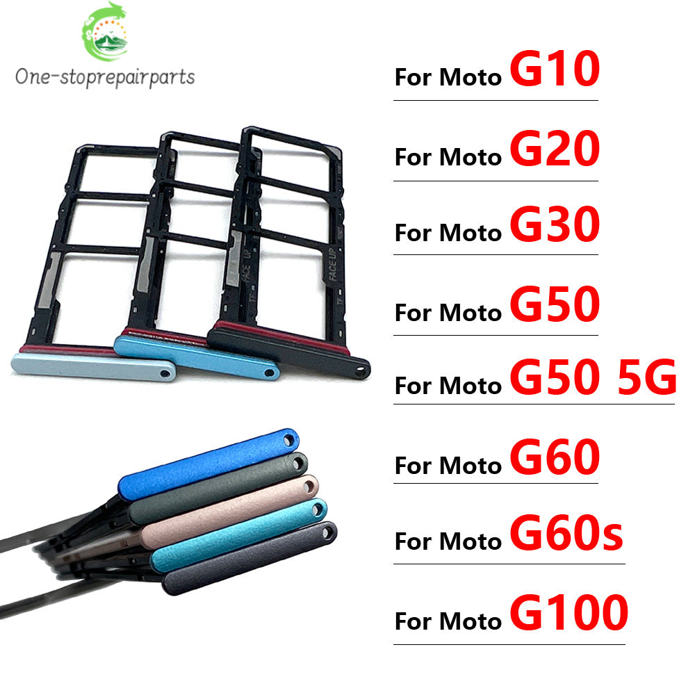 New For Motorola Moto G10 G20 G30 G50 G60 G60s G100 5G SIM Card Slot SD Card Tray Holder Adapter Replacement Parts Motorola phone repair parts