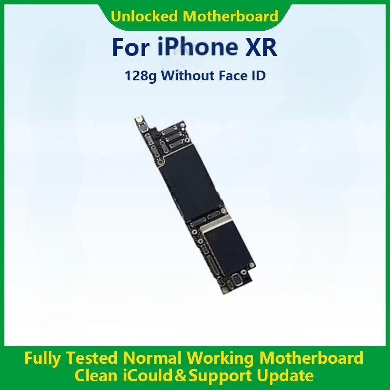 For iPhone XR 64g/128g With Face ID Unlocked Motherboard Cleaned iCloud Fully Tested Normal Working Mainboard Support Update iPhone phone repair parts
