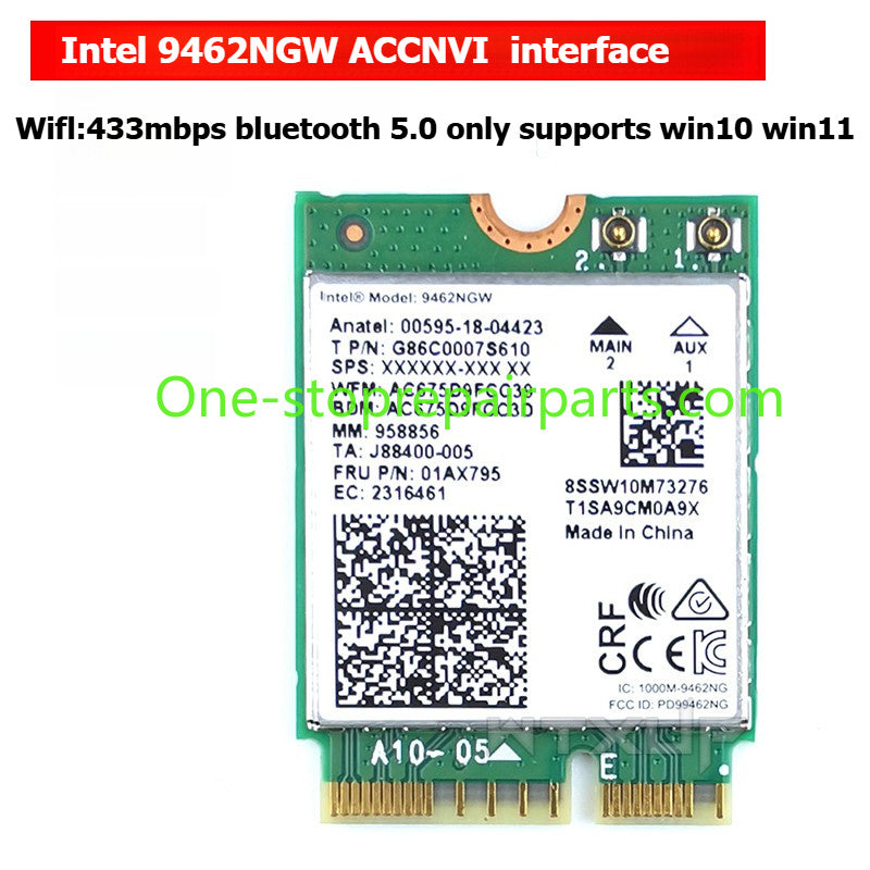 Laptop computer Wifi Card for Intel 9560NGW AX203NGW AX201NGW AX211NGW  Killer1675I 1650I 1550I 9462 9461NGW CNVio IPEX4 WIFI6E Wi-Fi 6E Bluetooth 5.3 Wireless Card