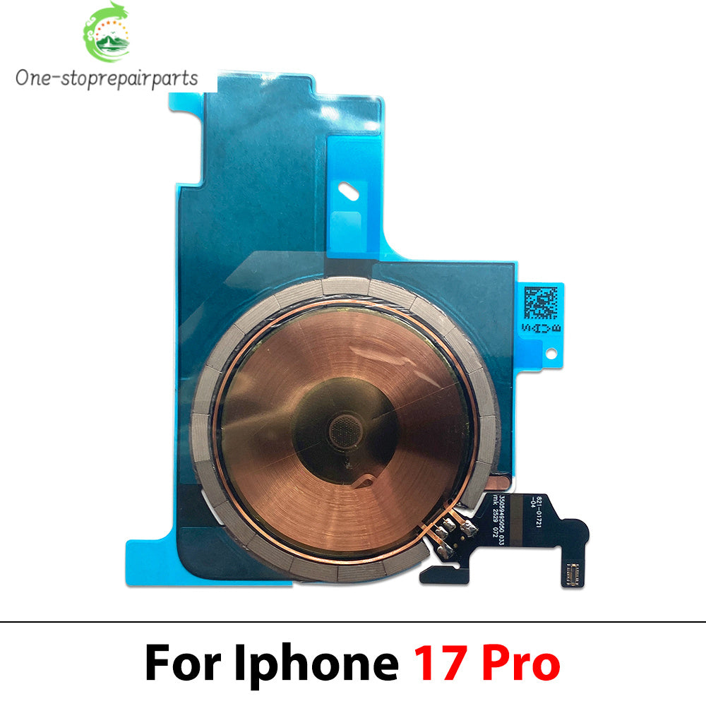 Wireless Charging Coil Flex Cable For iPhone 14 15 16 17 Pro Max Plus Air Charger Panel Sticker WPC Pad Chip Volume Tape Parts iPhone phone repair parts