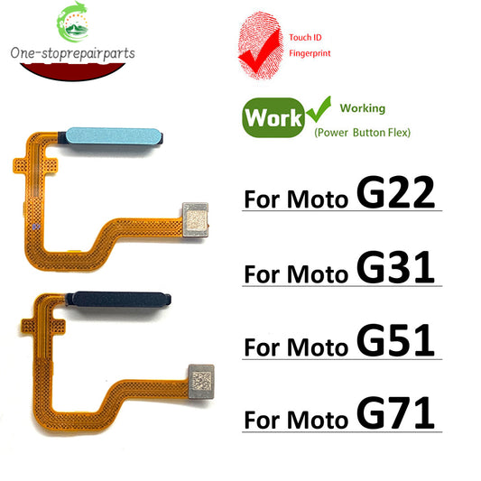 10Pcs，New For Motorola Moto G22 G31 G51 G71 5G Fingerprint Sensor Home Return Key Menu Button Flex Ribbon Cable Motorola phone repair parts