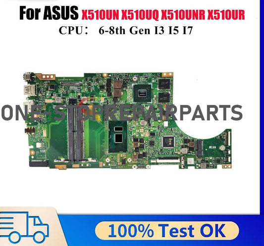 X510UQ Mainboard For ASUS X510 X510UN X510UA X510UNR X510UF F510U VM510UA X510UR S510UN S5100U Laptop Motherboard I3 I5 I7 ASUS laptop repair parts