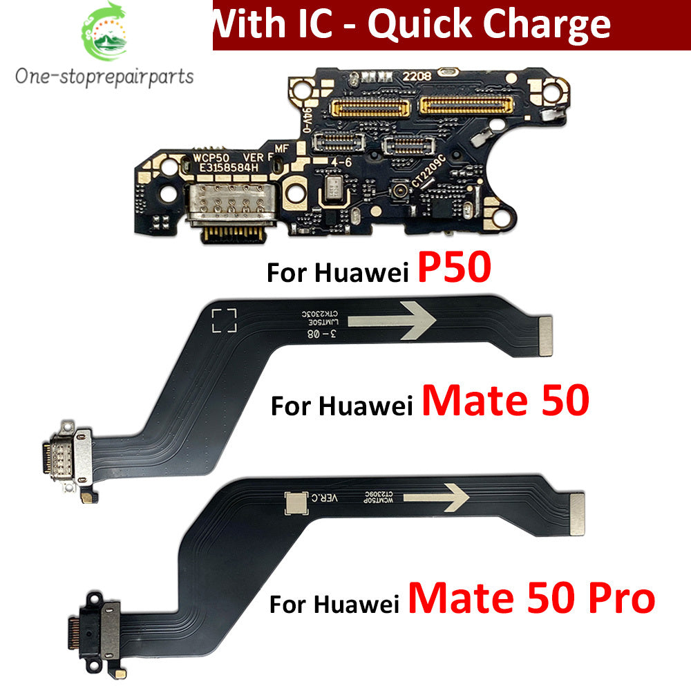 New USB Charging Port Charger Board Flex Cable For Huawei P50 Mate 50 Pro Dock Connector With Microphone Huawei phone repair parts