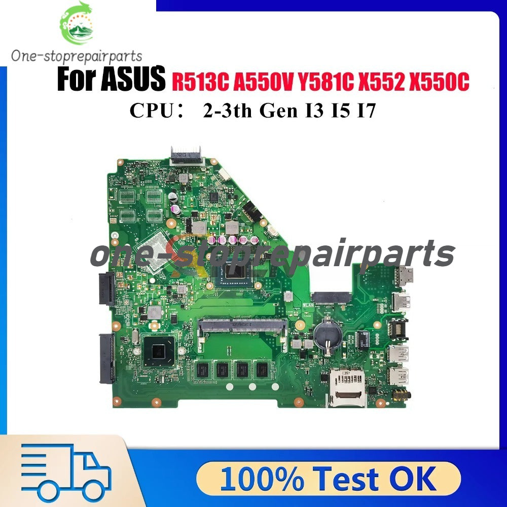 X550CA Laptop Motherboard For ASUS VivoBook X552 X550CL X550CC X550C R513C Y581C X550VB A550V X550VC Mainboard With I3 I5 I7 CPU ASUS laptop repair parts