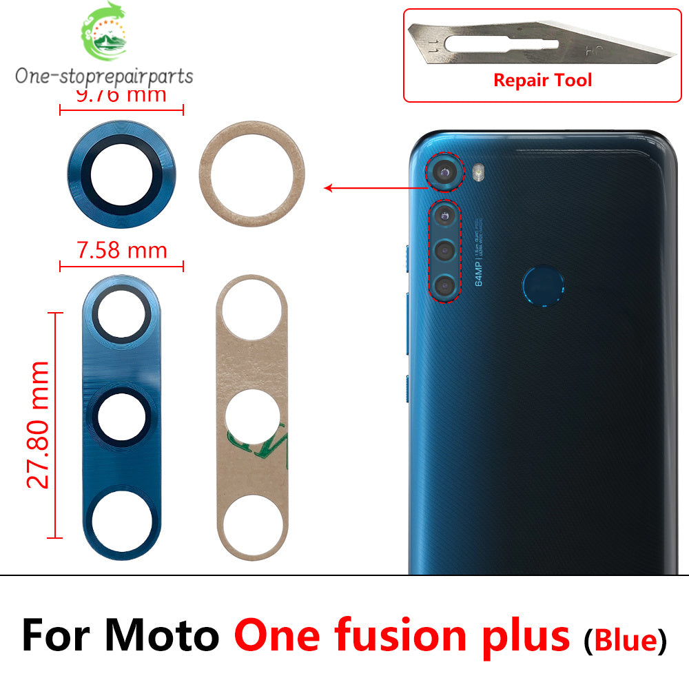 10Pcs,  Camera Glass Lens Back Rear Camera Glass Lens For Motorola Moto One Hyper Fusion Plus Action Vision With Adhesive Motorola phone repair parts