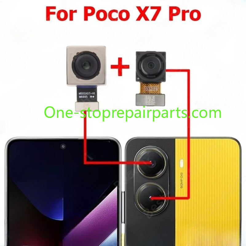 Camera For Xiaomi Poco X7 Pro X7Pro Rear Backside Front Facing Frontal Selfie Back Camera Module Xiaomi phone repair parts