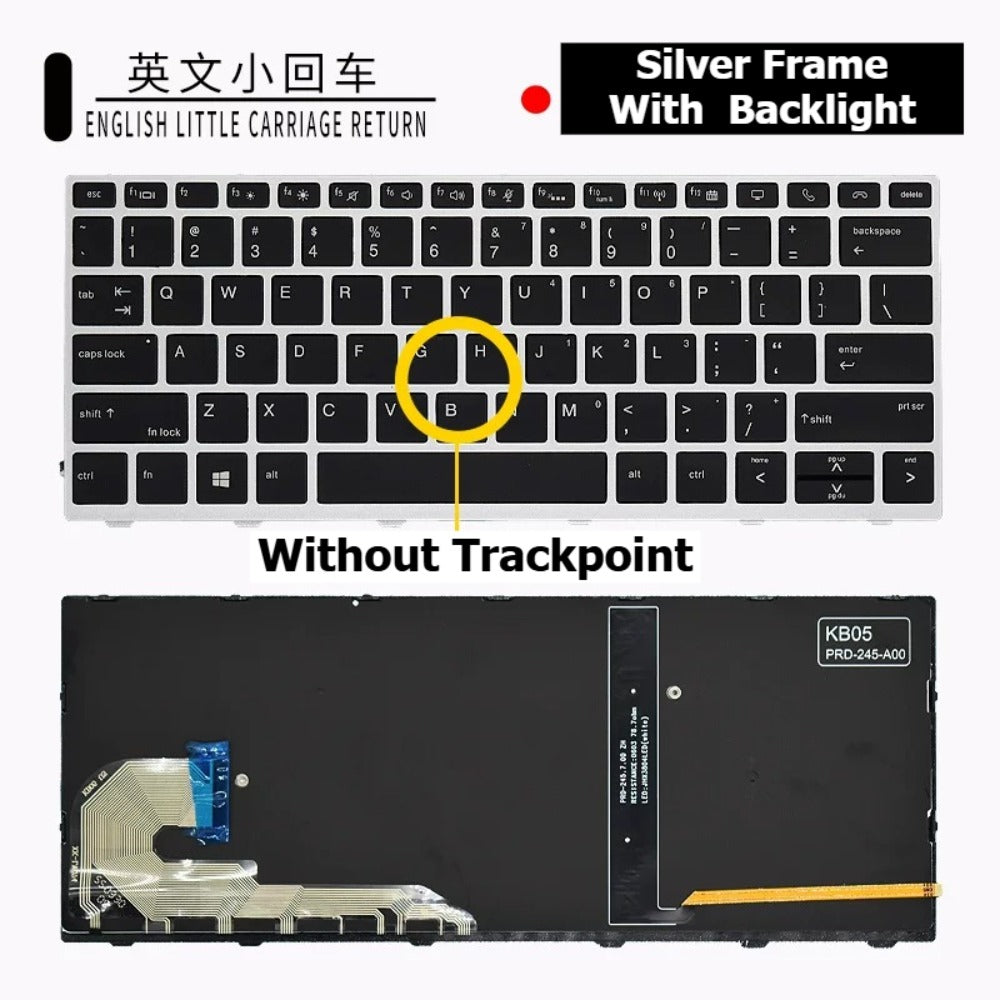 Keyboard for HP Elitebook 730 735 830 835 845 840 X360 730/830 745 846 G3 G4 G5 G6 silver black frame backlight trackpoint