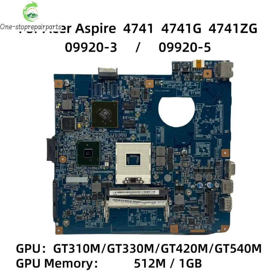 09920-3 09920-5 For Acer Aspire 4741 4741G 4741ZG Laptop Motherboard With HM55 Chipset GT310M GT330M GT420M GT540M 512MB/1GB-GPU Acer laptop repair parts