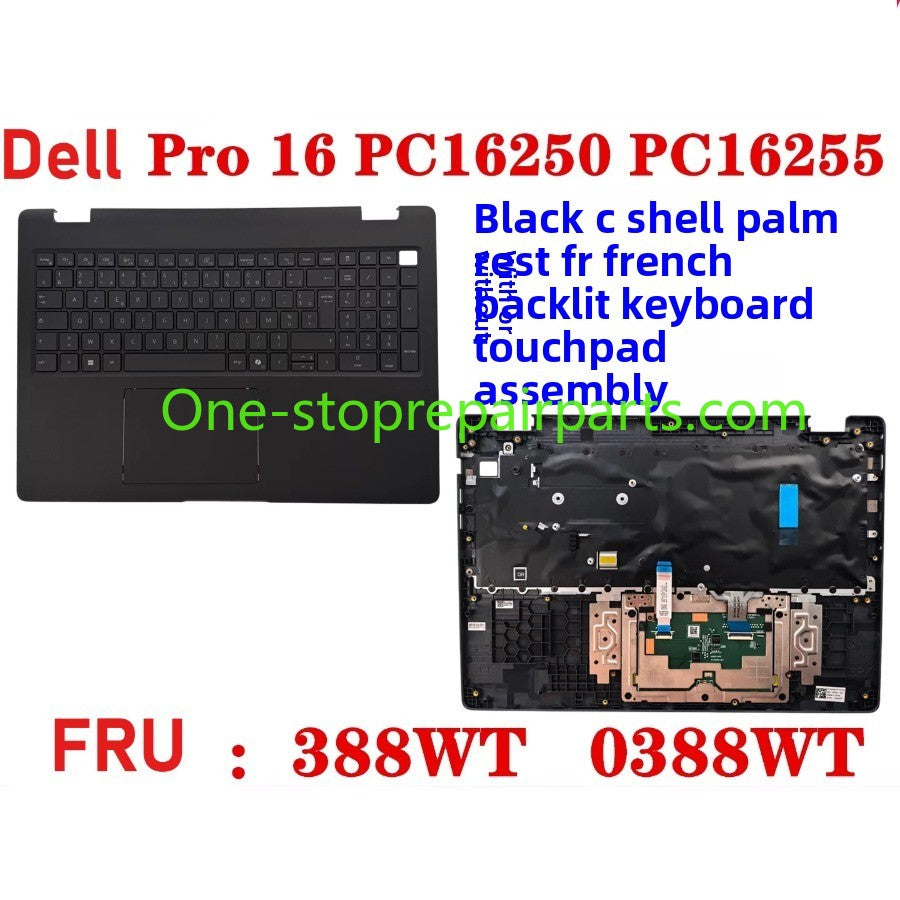Cover case Keyboard for Dell Pro 16 PC16250 PC16255 Cover case for Dell Pro 16 PC16255 PC16250 LCD Back Cover Bezel frame topcase palmrest upper bottom HINGE 0V1T1X 0388WT 0Y55N3 099TK0 006R8M Dell laptop repair parts