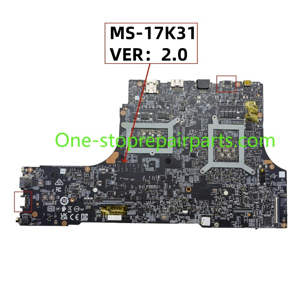 For MSI GP76 Leopard 10UG Laptop Motherboard MS-17K31 With i7-11800H CPU DDR4 RTX3070 8GB-GPU 100% Fully Tested MSI laptop repair parts