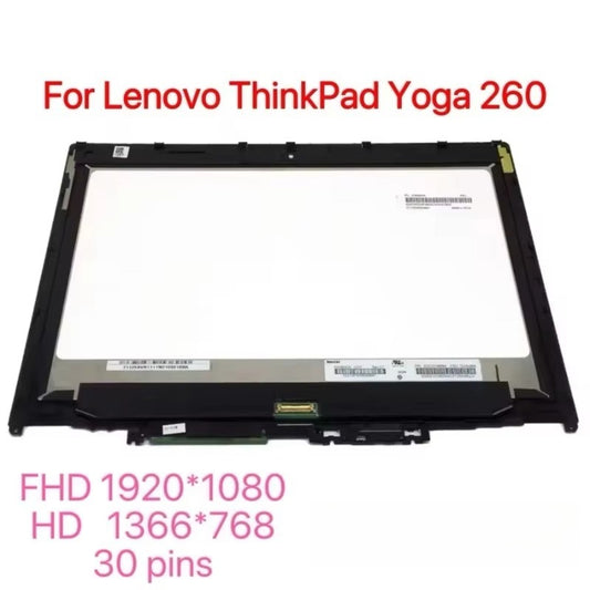 For Lenovo ThinkPad Yoga 260 12.5" Hd Fhd Touch Screen Digitizer Assembly, Ips Lcd Display Panel Replacement Lenovo laptop repair parts