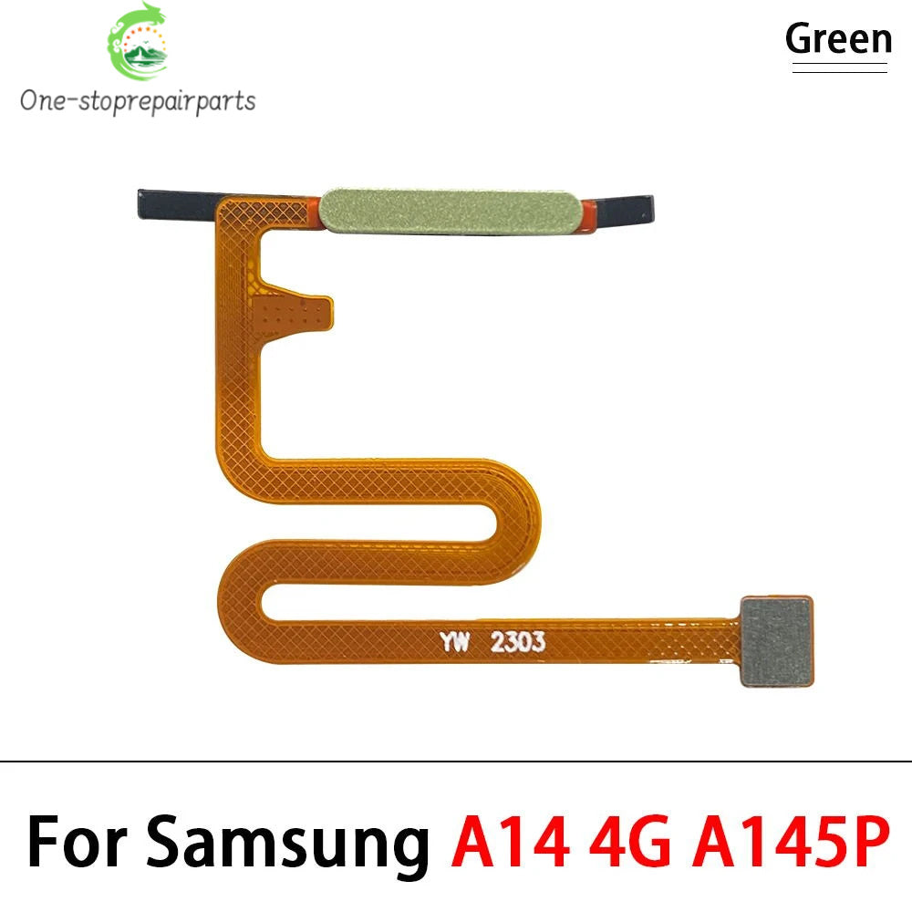10Pcs, For Samsung A14 4G 5G A145F A145P A146B A146P Fingerprint Sensor Home Return Key Menu Button Flex Cable Samsung phone repair parts