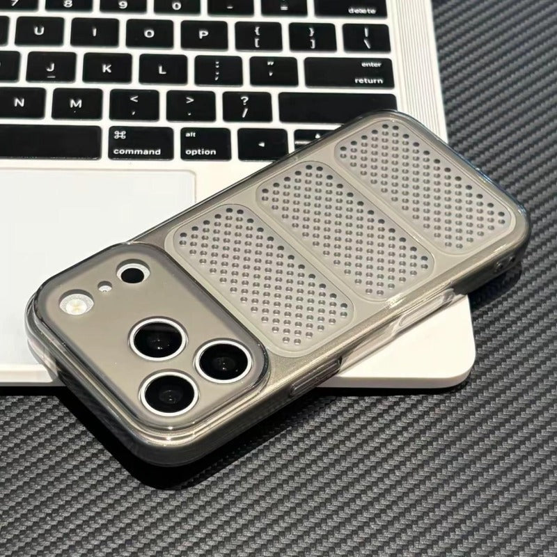 Honeycomb seconds become larger windows for iPhone 17promax seconds become 18pro same color mobile phone case iPhone16 ultra-thin soft case anti-drop 15pro ice through heat dissipation case Phone accessories
