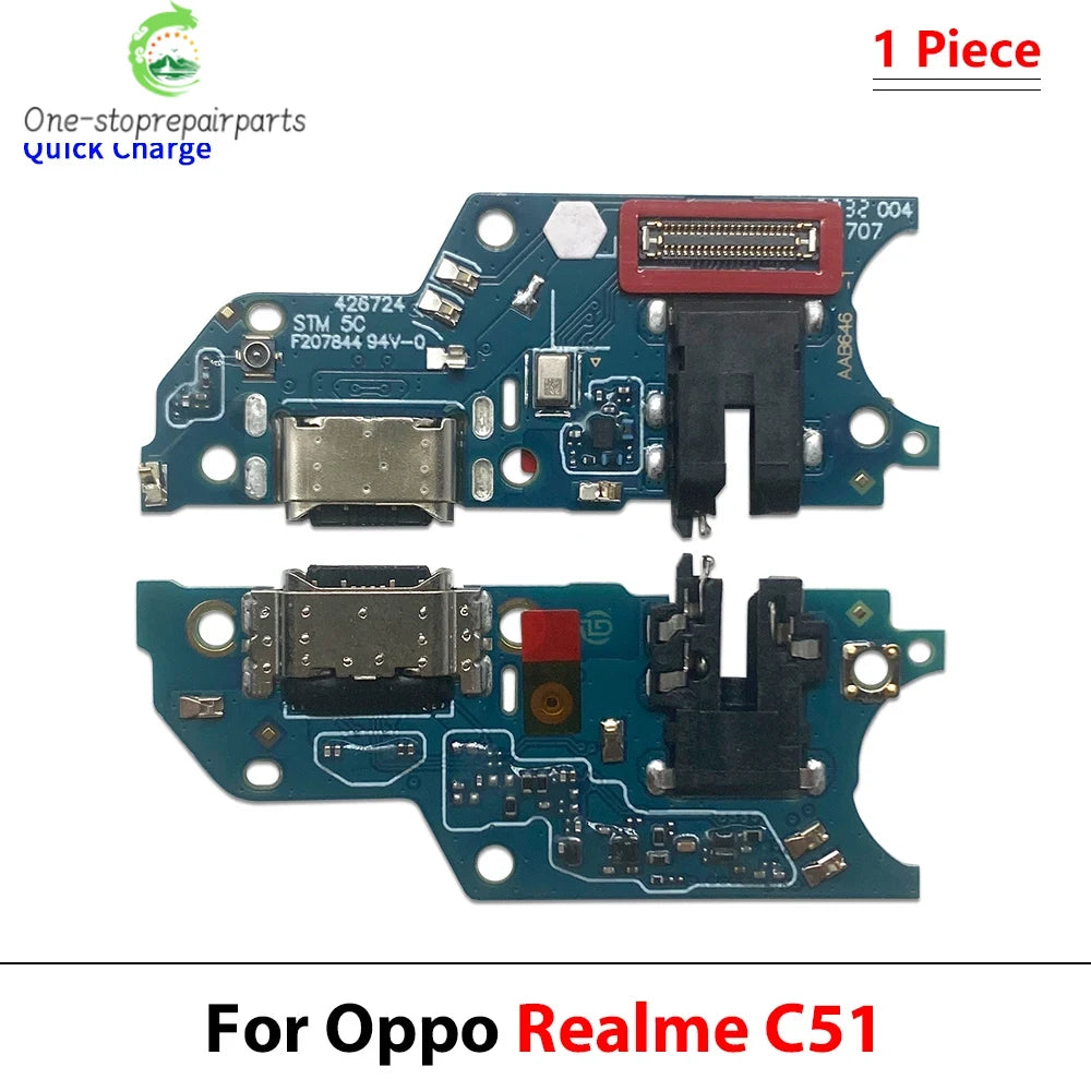 10Pcs, USB Charge Connector Charging Board Port Flex Cable For OPPO Realme C31 C25 C35 C55 C65 C51 C61 C71 C53 C63 C73 C67 4G 5G Realme phone repair parts
