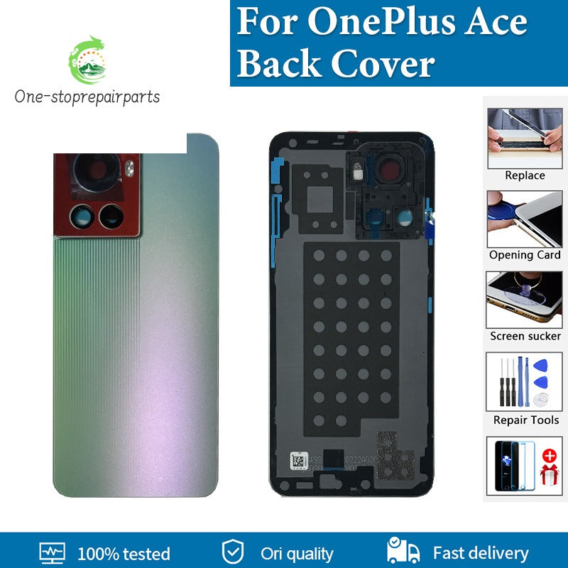 AAA+ quality For OnePlus ACE Back Battery Cover Door Rear Glass Oneplus ace 1+ ace 6.7" Battery Cover  Case With Camera Lens  OnePlus phone repair parts