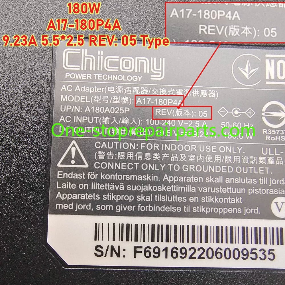 AC power adapter charger 180W 150W 120W For Thunderobot 911Air 911MT 911ME 911PLUS Acer Nitro Gigabyte 15X Aorus Clevo N850HP6 MACHENIKE T58 N850HK1 Chicony A17-180P4A A180A025P A15-150P1A A17-150P2A PA-1151-08 PA-1121-26 ASUS laptop repair parts