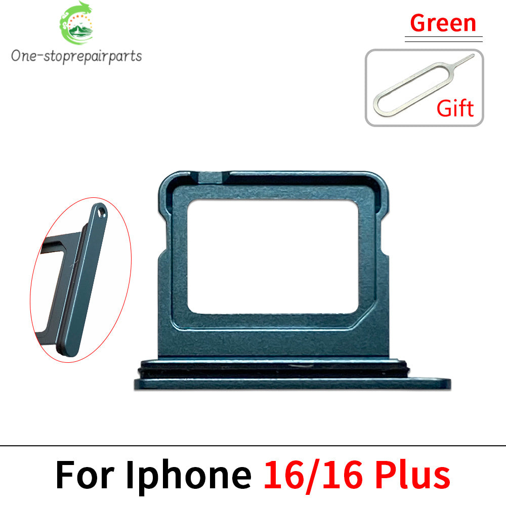 New Dual Single SIM Card Tray Slot Holder Adapter Accessories For iPhone 16 Pro 16Pro Max 16 Plus iPhone phone repair parts