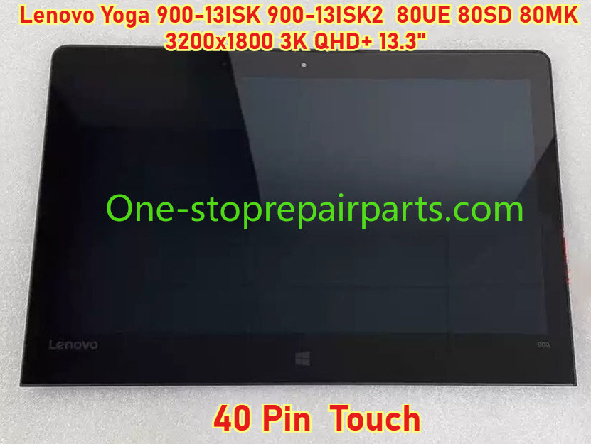 3200x1800 QHD+ 40 Pin 13.3" LCD Touch Screen Bezel for Lenovo Yoga 900-13ISK 900-13ISK2 5D10K26885 5D10K26886 5D10K26887 LTN133YL05-L02 LP133QD1(SP)(A1)
