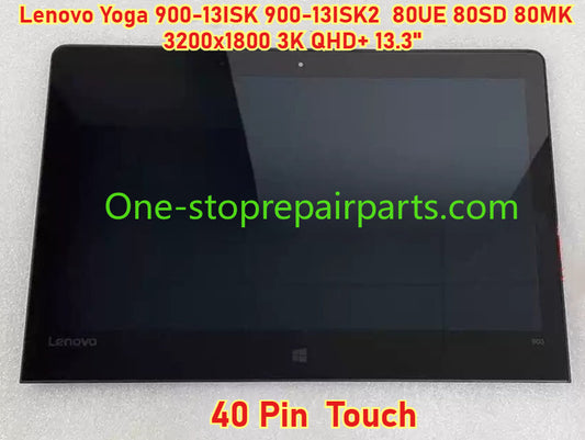 3200x1800 QHD+ 40 Pin 13.3" LCD Touch Screen Bezel for Lenovo Yoga 900-13ISK 900-13ISK2 5D10K26885 5D10K26886 5D10K26887 LTN133YL05-L02 LP133QD1(SP)(A1)
