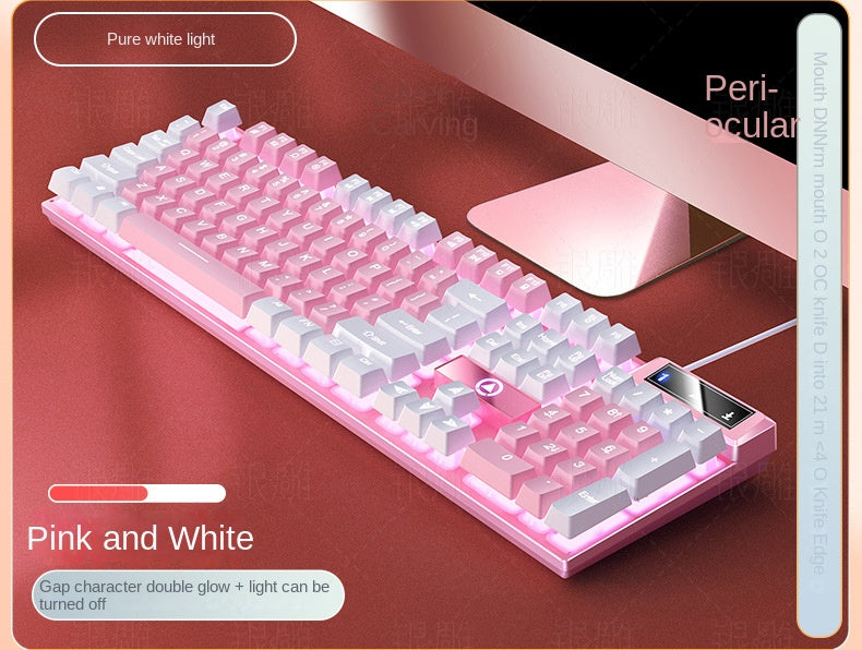 Accessories Silver Carving K500 game wired keyboard color matching luminous mechanical feel, keyboard