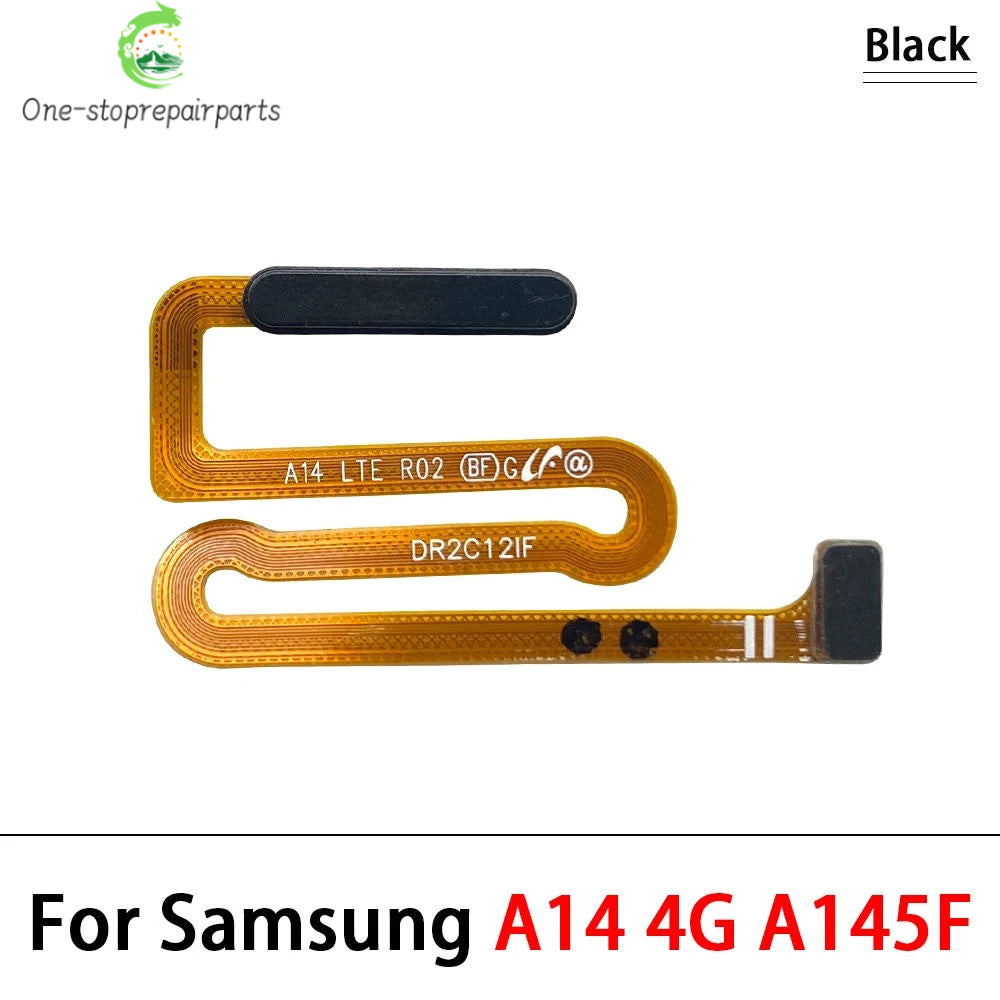 10Pcs, For Samsung A14 4G 5G A145F A145P A146B A146P Fingerprint Sensor Home Return Key Menu Button Flex Cable Samsung phone repair parts