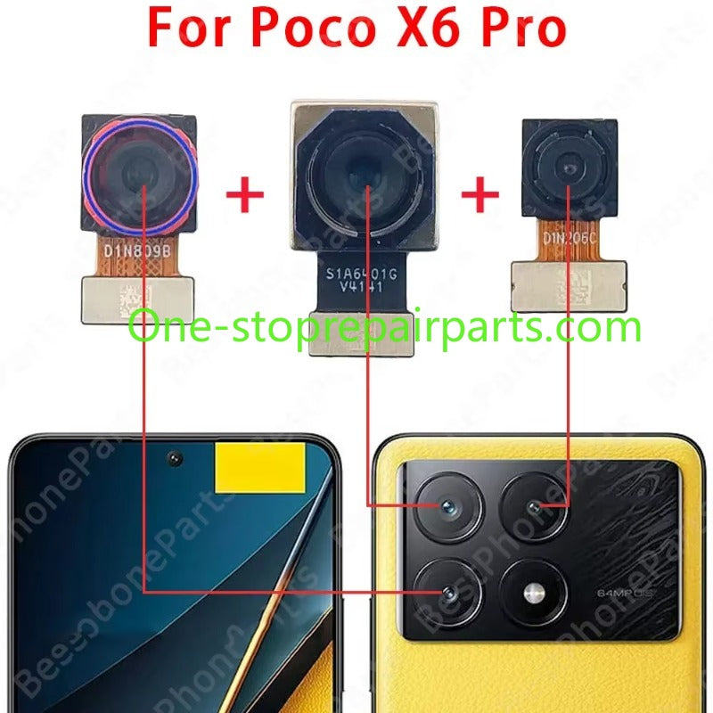 Rear Back Camera For Xiaomi Poco X6 Pro 5g PocoX6 X6Pro Camera Module Backside View Flex Cable Mobile Phone Spare Parts Xiaomi phone repair parts