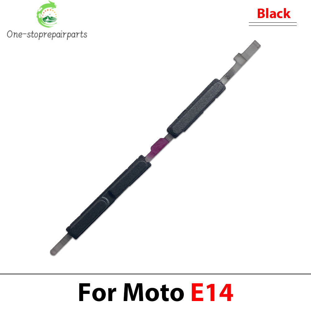 10Pcs, Side Volume Button + Power ON / OFF Buttton Key Set Replacement Parts For Motorola Moto E13 E14 E20 E30 E40 E22 E32 Motorola phone repair parts