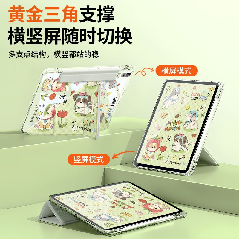 For Huawei matepad11.5 protective case air12 flat case acrylic 2026 new 115s buckle pro12.2 inch transparent 2023 with pen slot se10.4 soft light version Apple Rabbit Tablet Accessories