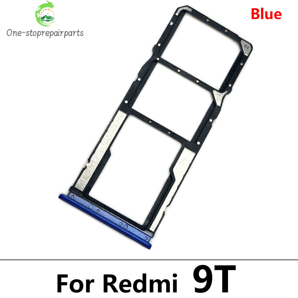 10Pcs/Lot, SIM Card Tray Slot Holder For Xiaomi Redmi 9 9A 9C 9T Replacement Parts Black Blue Green Yellow Orange  Xiaomi  Xiao mi phone repair parts
