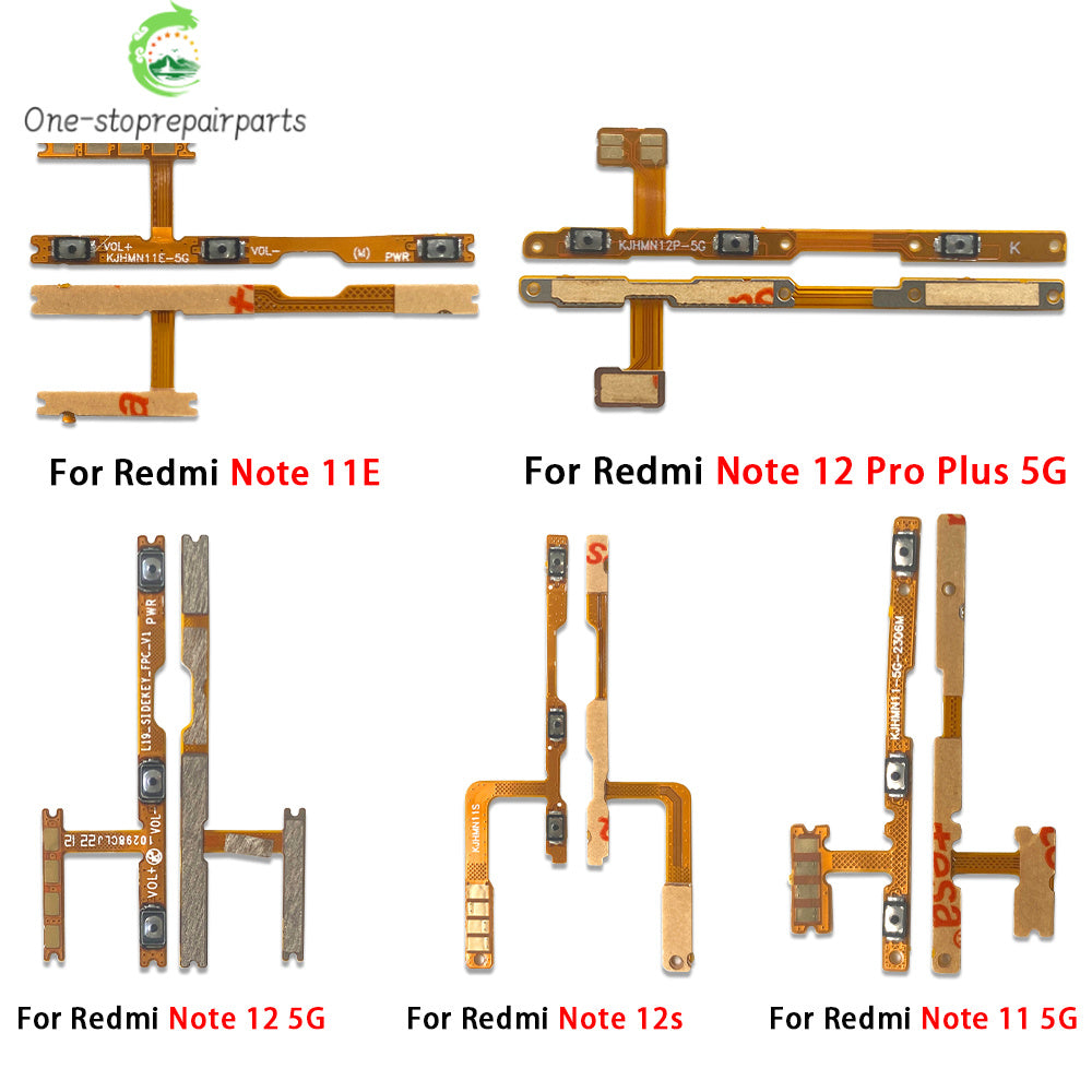 Power On Off Volume Side Button Key Flex Cable For Xiaomi Redmi Note 10 10s 11 11s 11T 11E 12 12s 13 Pro Plus 4G 5G　  Xiaomi  Xiao mi phone repair parts