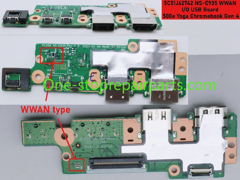 ANTENNA CABLE USB Power Switch Card Reader Button Board Pen Stylus Board for Lenovo 500e Yoga Chromebook Gen 4 5C51J62742 5C51J62733 NS-E935  5C51J62732 NS-E934 5A30Z88228 DC33001Z910 5C51J62734 NS-E933  Lenovo laptop repair parts