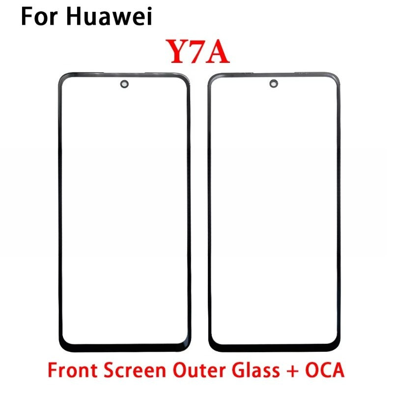 Screen Front Outer Glass+OCA For Huawei Y6P Y7A Y7P Y8P Y8s Y9A Y9s Y9 Prime 2019 P30 P40 Lite E 5G Screen Touch Panel Glass Huawei phone repair parts