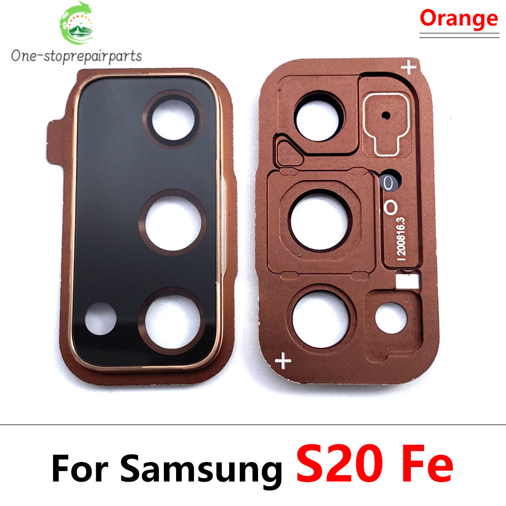 10Pcs/Lot, For Samsung S20 Fe Back Rear Camera Glass Lens Circle Cover With Adhensive Samsung phone repair parts